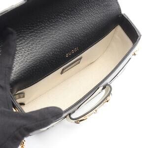 Gucci Black Horsebit adidas Shoulder Bag Leather White